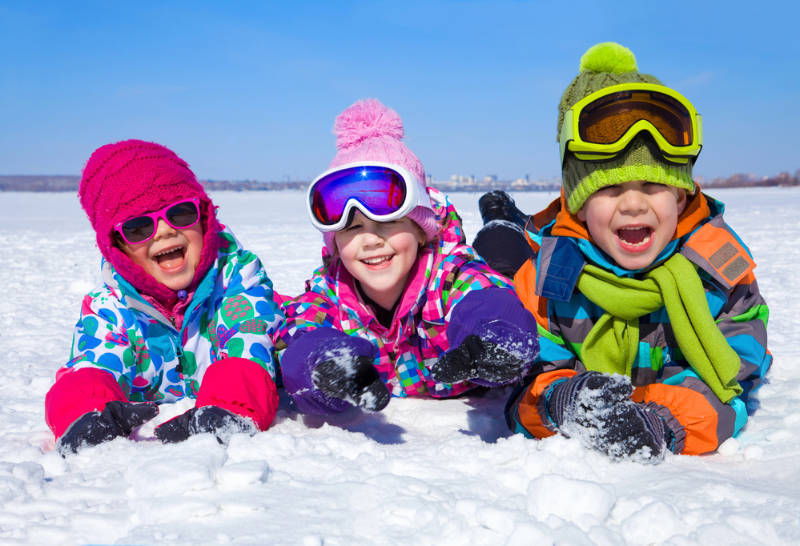 Children playing in the snow