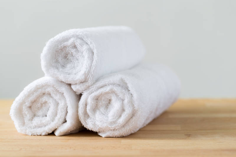 Fluffy white towels