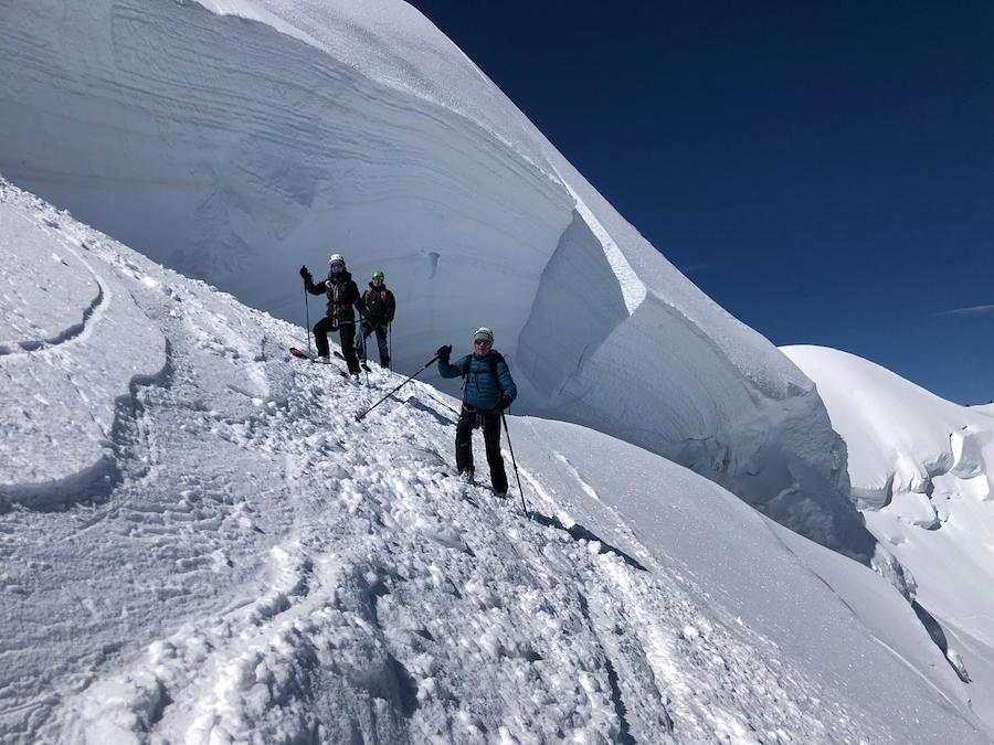 Skiing down hubert